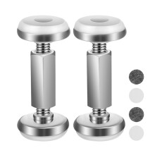 2Pièces Accessoires Fixation Tête De Lit Métal ABS Couleur Argent