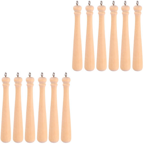 100Stk Holzstäbchen Schlüsselanhänger Baseballschläger 2