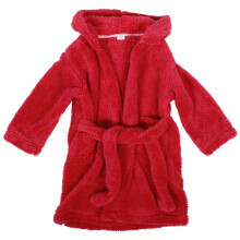 Kids Robes Rosy Soft Coral Fleece Hooded Bathrobe for Photography