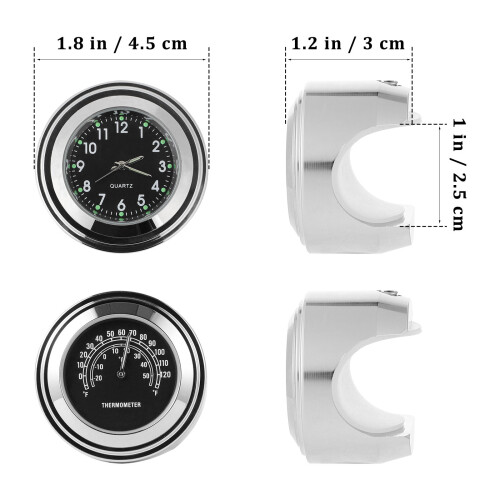 2Stk. Thermometer Schwarz Für Nachteinsatz 1
