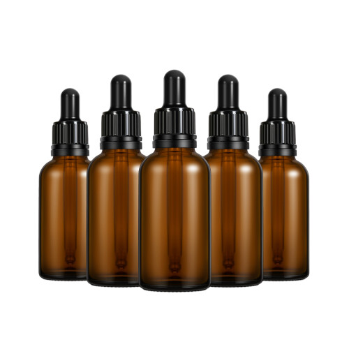 10Pcs Refillable Brown Glass Bottles for Essential Oils with Dropper