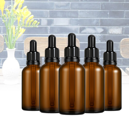 10Pcs Refillable Brown Glass Bottles for Essential Oils with Dropper 2