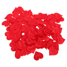 100Pièces Confettis Forme Cœur Rouge En Tissu Pour Cérémonies