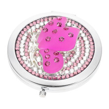 Rhinestone Tragbarer Spiegel Metall Kosmetik
