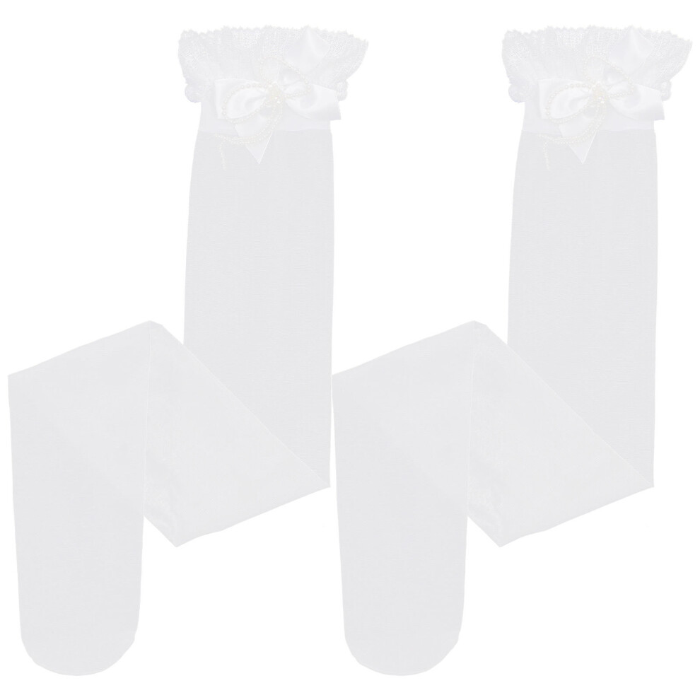 2 Paren Kousen Vrouwen Met Strik Over De Knie Strikken-image