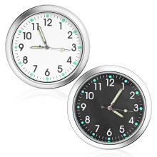2Stk Mini Leuchtendes Einbau Dashboard Auto Uhr Watch