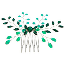 Set Aus 4 Braut Haarspangen Hochzeitsaccessoire Grün Seitlich