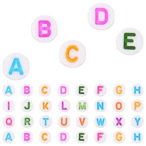 Assorted Color Acrylic Letter Beads for DIY Bracelets