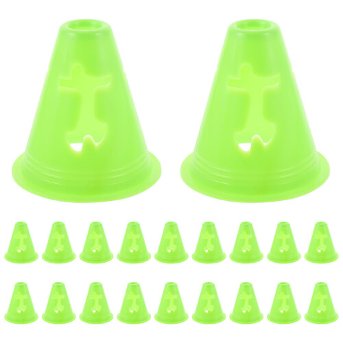 20Pièces Cônes De Marquage Verts Pe Pour Exercices Jeux 1