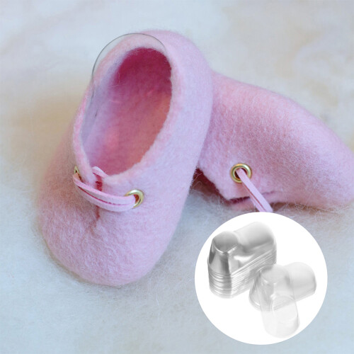 100Pièces Pied Bébé Transparent PVC Support Chaussures 2