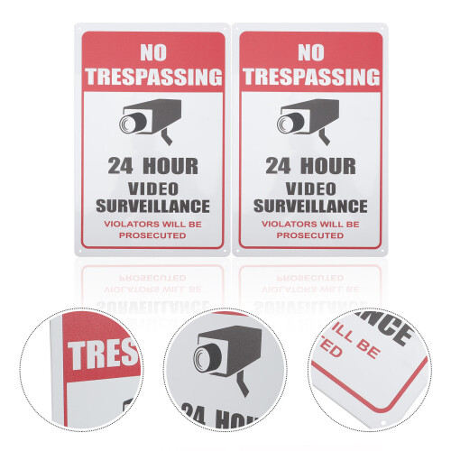 2Stück No Trespassing Metallschilder Mit Farbdesign 2