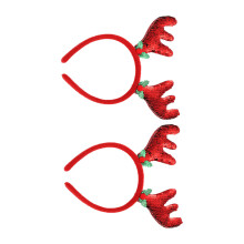 6Pcs Lightweight Red Christmas Deer Antlers Hair Band Holiday Headwear