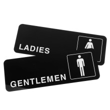 2 Auspuff Wärmeschutz Leuchten Bremse Toilette Schild Frau