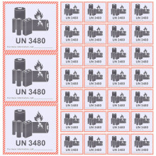 100 Lithiumbatterie Warnaufkleber Un3480 Für