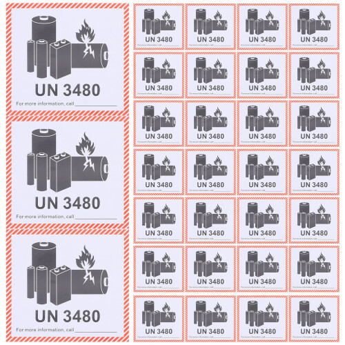 100 Lithiumbatterie Warnaufkleber Un3480 Für