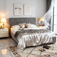 (4ft6 Double, Grey) Colorado Bed Frame