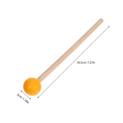 1Paire Maillets Bois Et Caoutchouc Orange Pour Percussion Ergonomiques 1