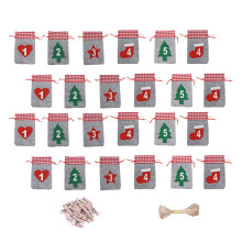 3 Sets Weihnachts-Geschenkbeutel Mit Kordelzug Für Adventskalender