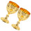 2 Sets Retro Relief Metall Weinkelch 2 11