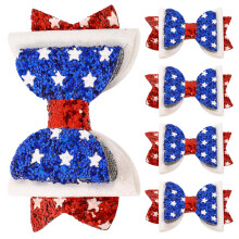 15Pcs Patriotic Hair Bows for Kids Multi Color 4Th of July Hair Clips