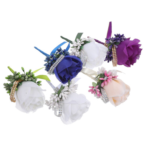 Assorted Color Bruiloft Decoratieve Boutonnière 6 Stuks
