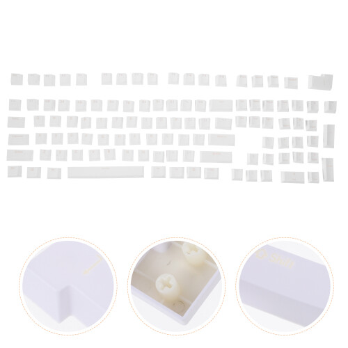 Keyboard Mecanichal Mechanical Keypad Caps Translucent White Pbt 2