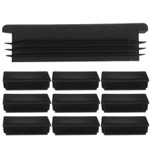 10 Sluitdoppen Buizen Kap Kantoor 7,70x4,50x2,00 Cm Zwart