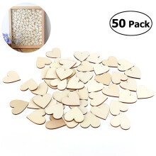 50Stk Herzförmige Holzscheiben Natur- Zum Selbermachen 6Cm