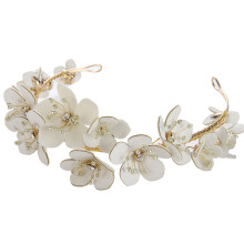 2Pcs Golden Women Headband Flower Hair Clasp Alloy Chic Decoration