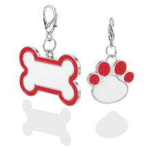 2 Hundemarken Futterer Wärmeübertragung 5,5x4,5 Cm Rot