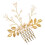 Eleganter Braut Perlen Haarkamm Gold Haarschmuck 5