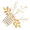 Eleganter Braut Perlen Haarkamm Gold Haarschmuck 3