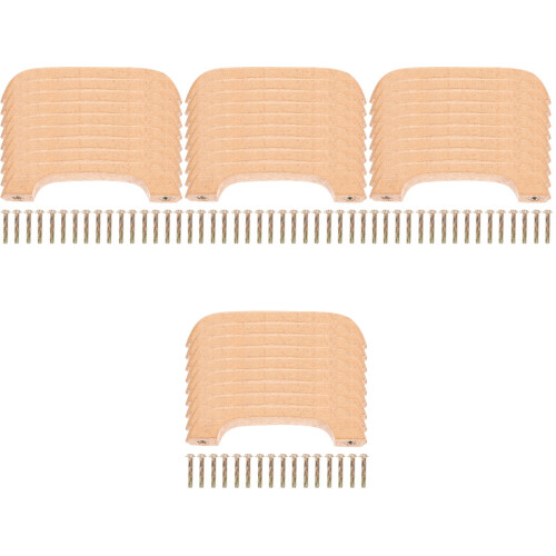 Set 4 Ersatz-Bogenförmigen Buchenholz-Griffen Für 2