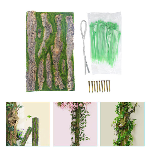 1 Set Kunststoff Baumrinden Fake Samtstoff Moos 3D 2