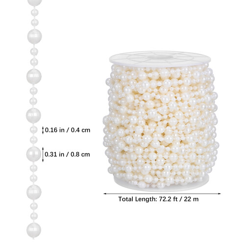 1Roll Pearl Beads String Beige Sturdy Pearl Garland for Wedding Use 2