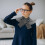 Shawl Valse Kraag Dames Velours Grijs 4