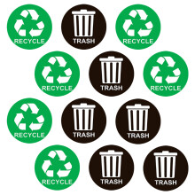 2 Mülltrennung Schild Logo Aufkleber PVC Wasserdicht