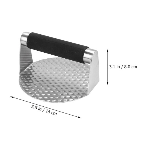 Stainless Steel Burger Press Round Patty Maker with Handle Silver 2