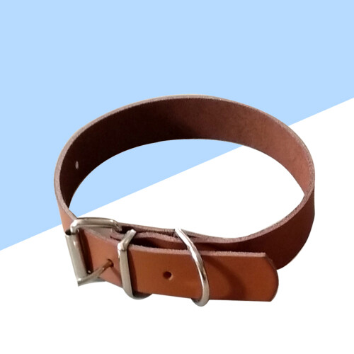Collier En Cuir Vache Marron Pour Simple Robuste 2