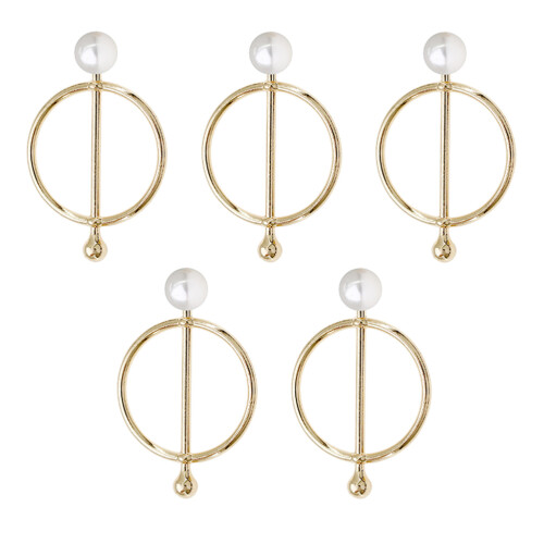 5Pièces Attaches Écharpe Dorées Et Accessoire Mode