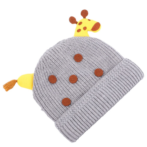 1St Babyhut Garn Wärmehut Winter Grau