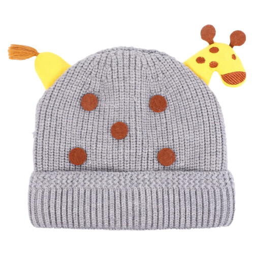 1St Babyhut Garn Wärmehut Winter Grau 2