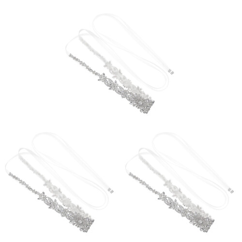 3 -Accessoire Weißer Dekorativer Gürtel Silber 1