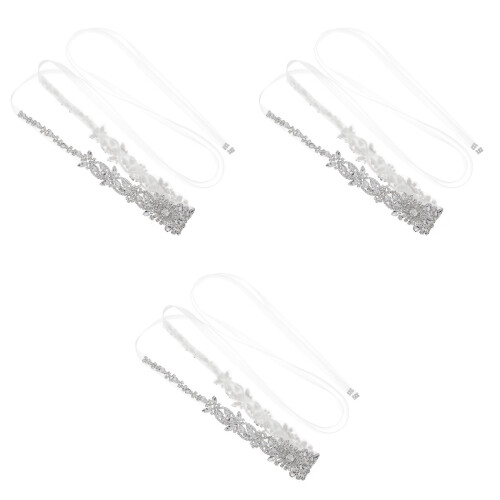 3 -Accessoire Weißer Dekorativer Gürtel Silber 2