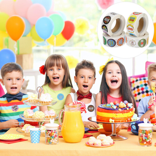 4Rolls Lehrer Belohnungssticker Für Kinder Bunt Und 2