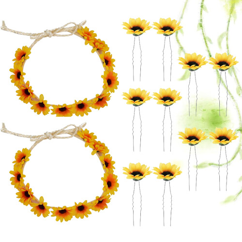 Haar Headband Set Gelb Stoff 2 Sets 8,7x7,1 1