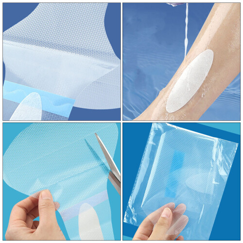 Raindrops 2 Schwimmschutz Sicherheitsblau Badeanzug Weiß 2