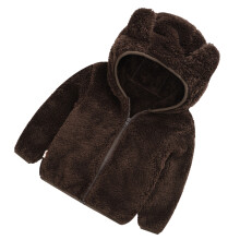 Baby Hoodie Plüsch Kaffeebraun 1
