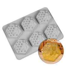 Siliconen Honingraat Zeepmal Grijs Voor Handgemaakte En Cake