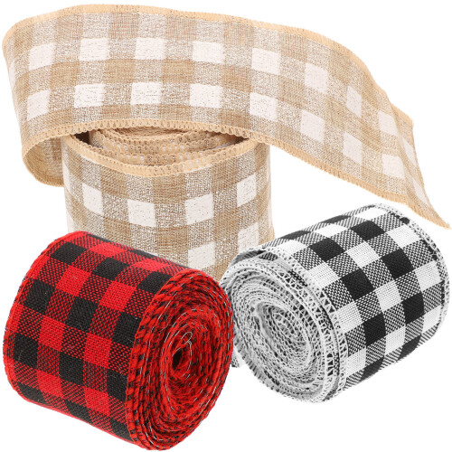 Verpackungsband Polyester Schwarz Rot Kariert 3